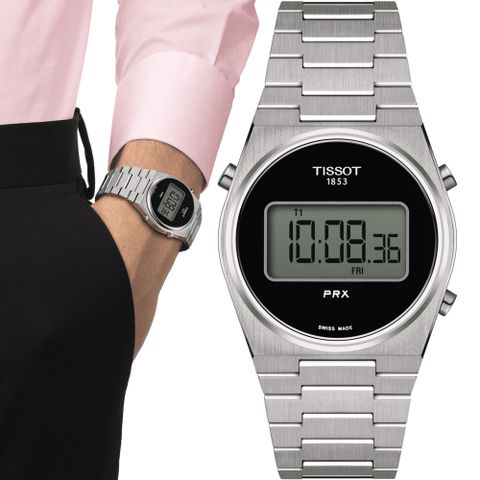 TISSOT 天梭 PRX Digital 數位石英手錶-T1372631105000