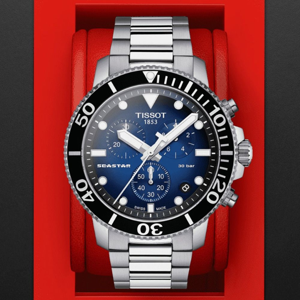 TISSOT 天梭 SEASTAR 1000 海洋之星 計時腕錶 雙11 特惠 T1204171104101