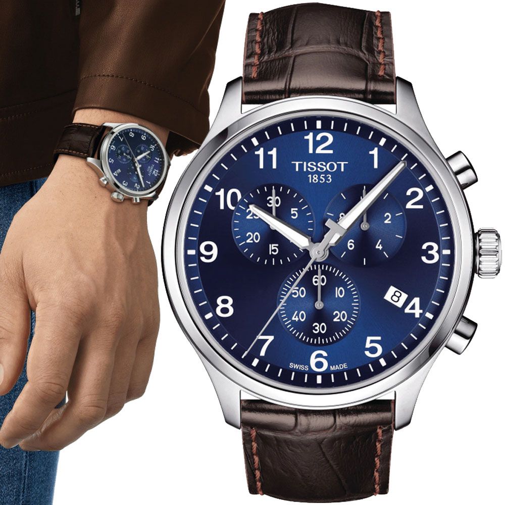 TISSOT 天梭 XL三眼計時腕錶 雙11 特惠 T1166171604700