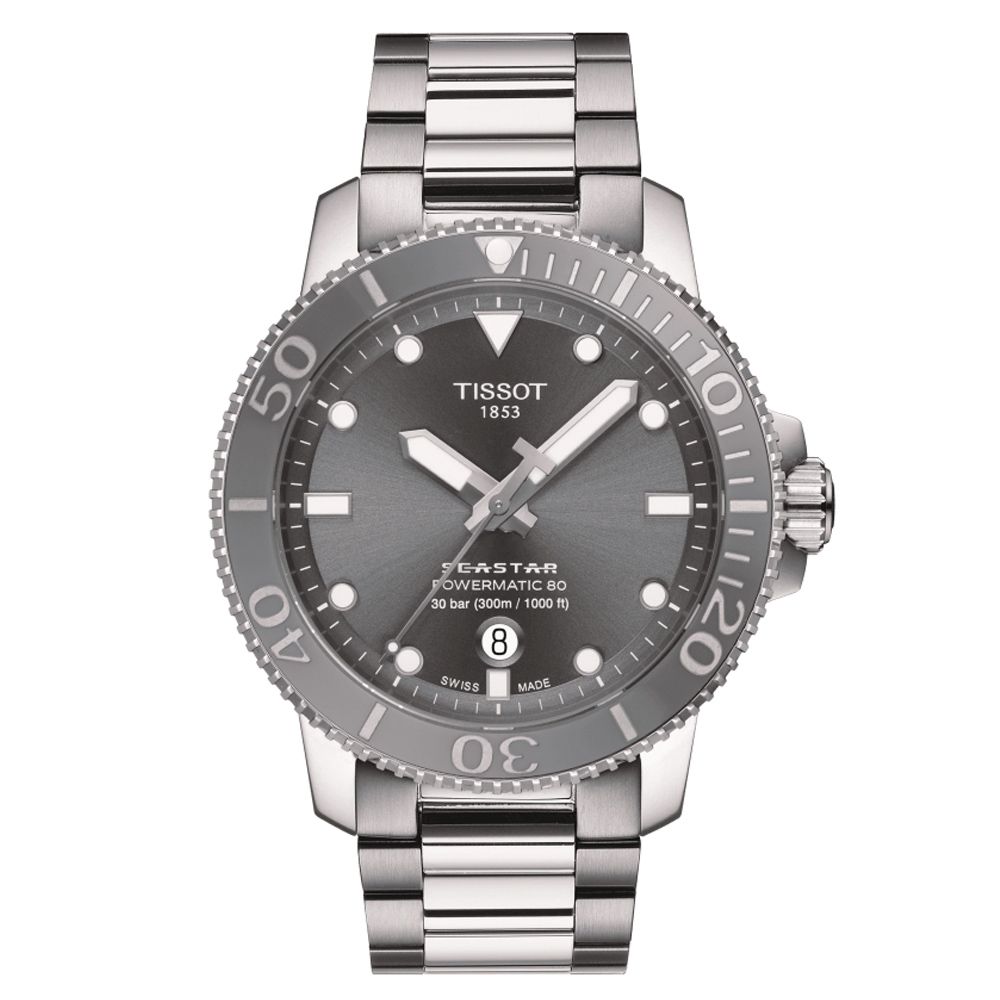 TISSOT 天梭 SEASTAR 海洋之星 潛水機械腕錶 母親節 禮物 推薦 T1204071108101