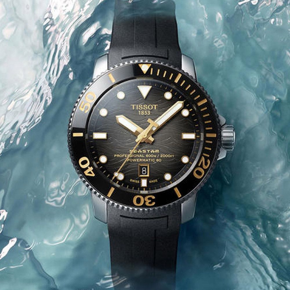 TISSOT 天梭 SEASTAR 海洋之星 潛水機械腕錶 母親節 禮物 推薦 T1206071744101