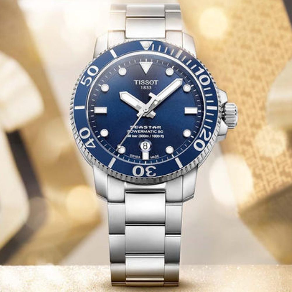 TISSOT 天梭 SEASTAR 海洋之星 潛水機械腕錶 母親節 禮物 推薦 T1204071104103