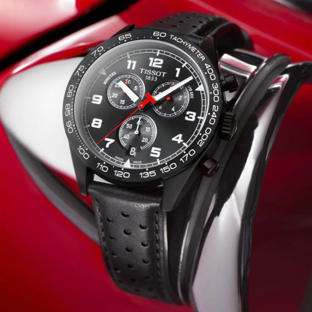 TISSOT 天梭 PRS516 賽車運動三眼計時腕錶 禮物推薦 送禮首選 T131.617.36.052.00