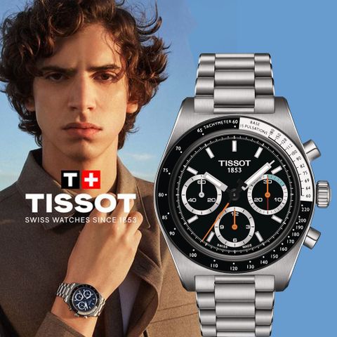 TISSOT 天梭 PR516 手動上鍊機械錶 計時手錶 男錶-41mm T1494592105100/黑色