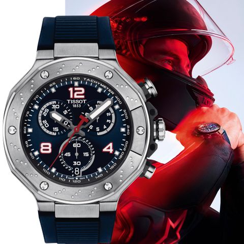 TISSOT 天梭 MOTOGP 75週年限量 三眼 指針錶 男錶 手錶-T1414171704700