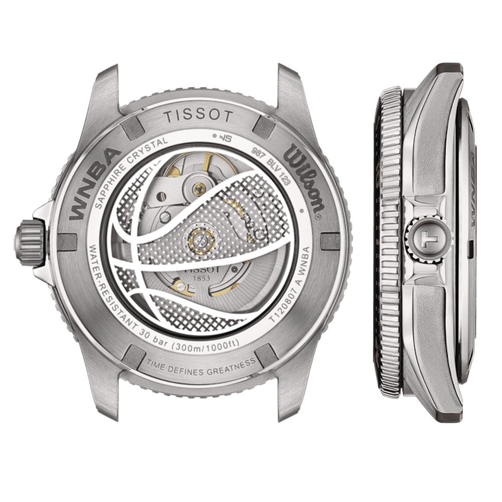 TISSOT 天梭 SEASTAR WILSON WNBA 海洋之星300米潛水錶/黑/40mm/T1208071705100