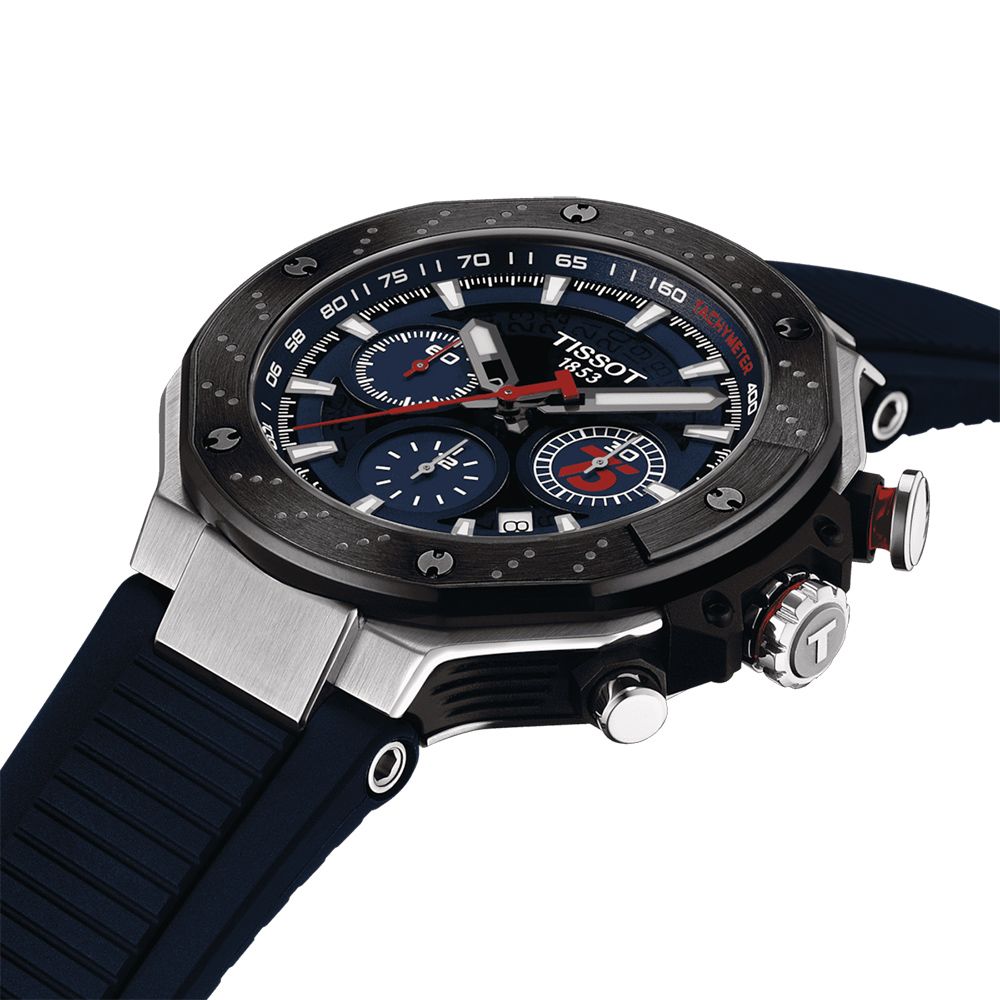 TISSOT 天梭 官方授權 MOTOGP 75周年限量 三眼計時機械錶 男錶 手錶-T1414272704100