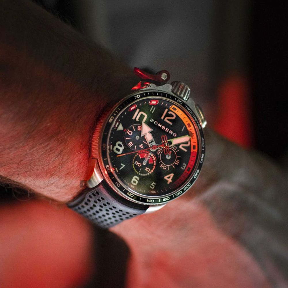 BOMBERG 炸彈錶   Bolt-68 Racing 賽車計時碼表全鋼黑面/45mm BS45CHSP.059-2.10