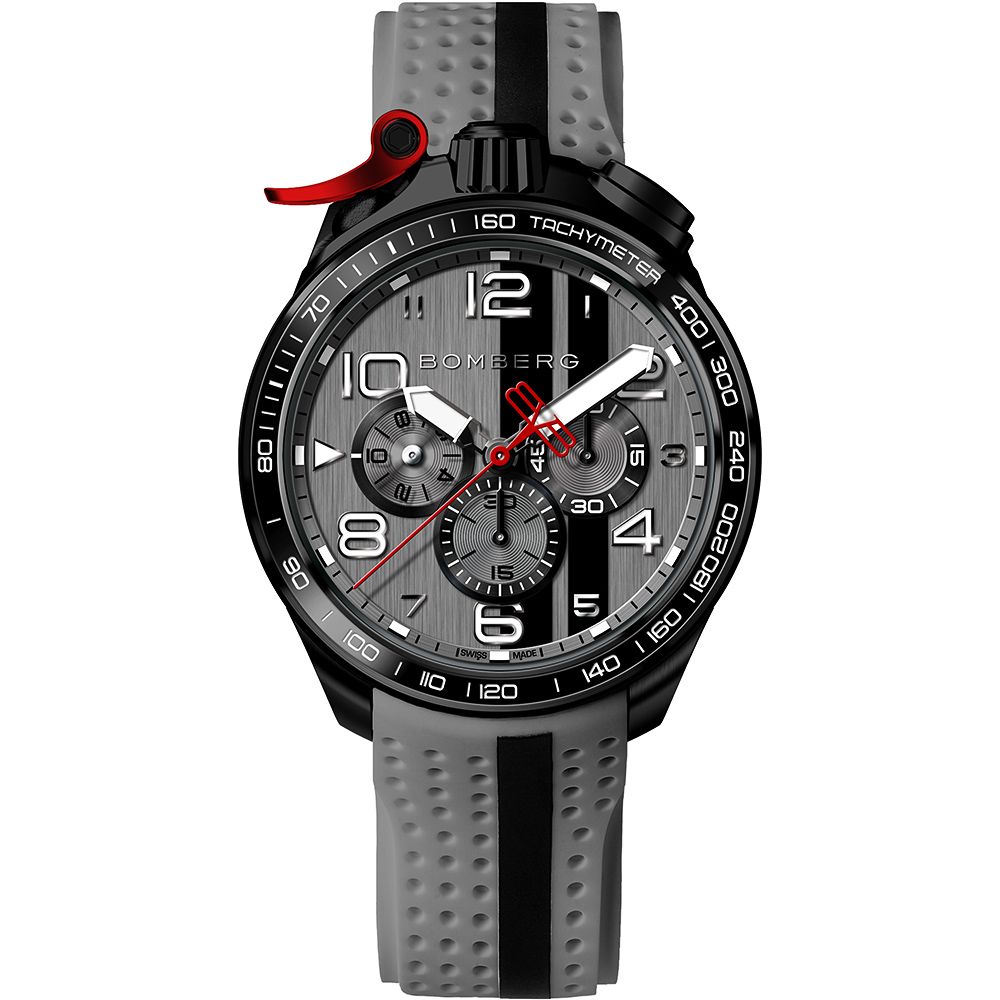 BOMBERG 炸彈錶   Bolt-68 Racing 水泥灰XL 復古賽車計時手錶 BS45CHPBA.059-14.12