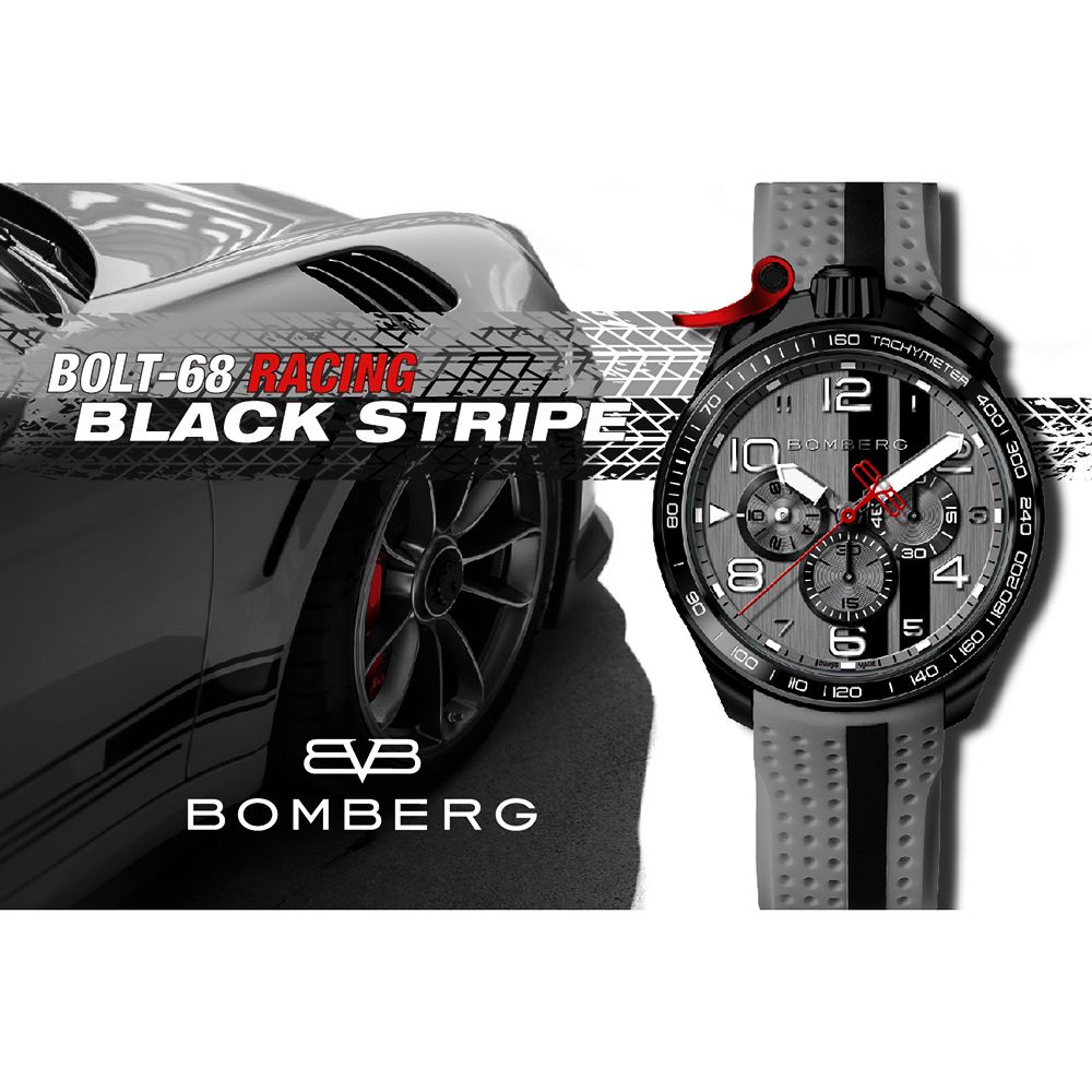 BOMBERG 炸彈錶   Bolt-68 Racing 水泥灰XL 復古賽車計時手錶 BS45CHPBA.059-14.12