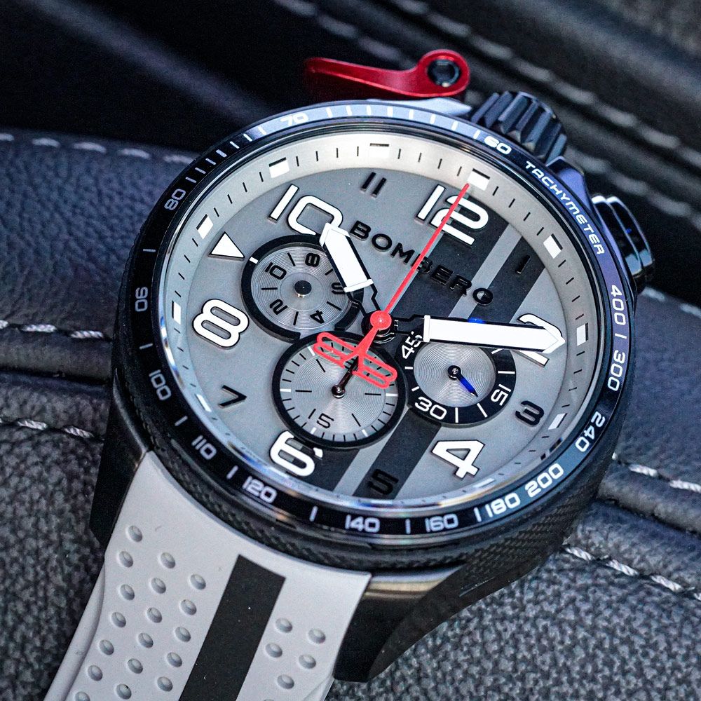 BOMBERG 炸彈錶   Bolt-68 Racing 水泥灰XL 復古賽車計時手錶 BS45CHPBA.059-14.12