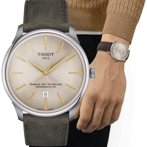官方授權TISSOT 天梭 杜魯爾系列簡約紳士機械腕錶-T1394071626100/42mm