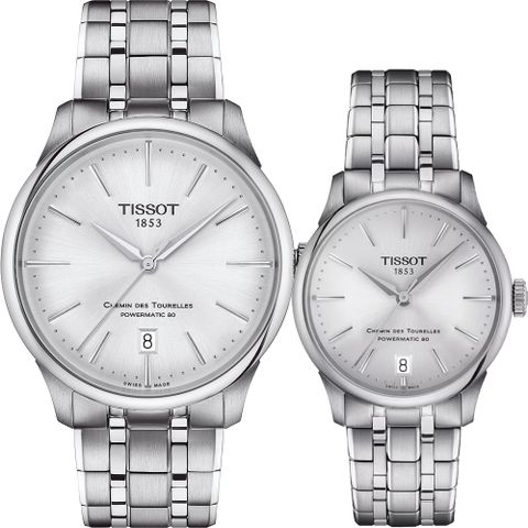 原廠公司貨▼送好禮TISSOT 天梭杜魯爾系列自動手錶 對錶 T1398071103100+T1392071103100