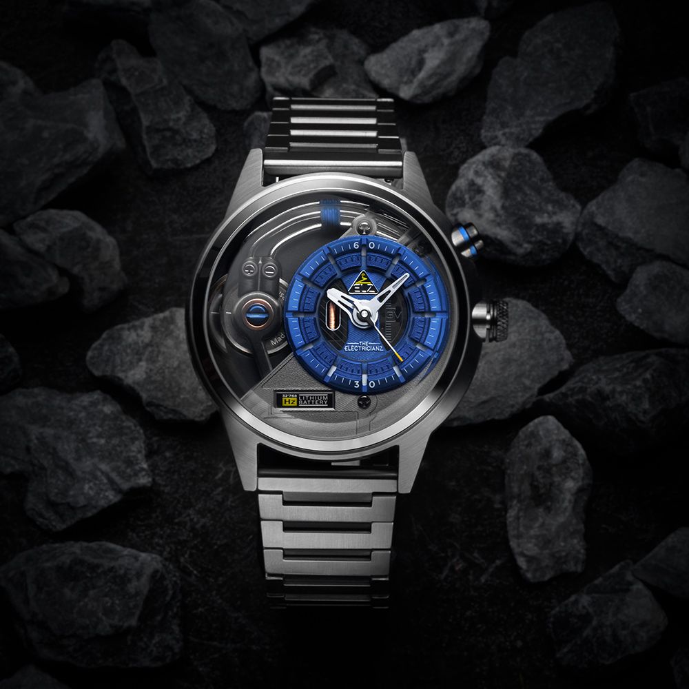 THE ELECTRICIANZ  Steel Stone Z - Metal 45mm  槍色 獨家電路發光手錶-ZZ-A3C02-MSS