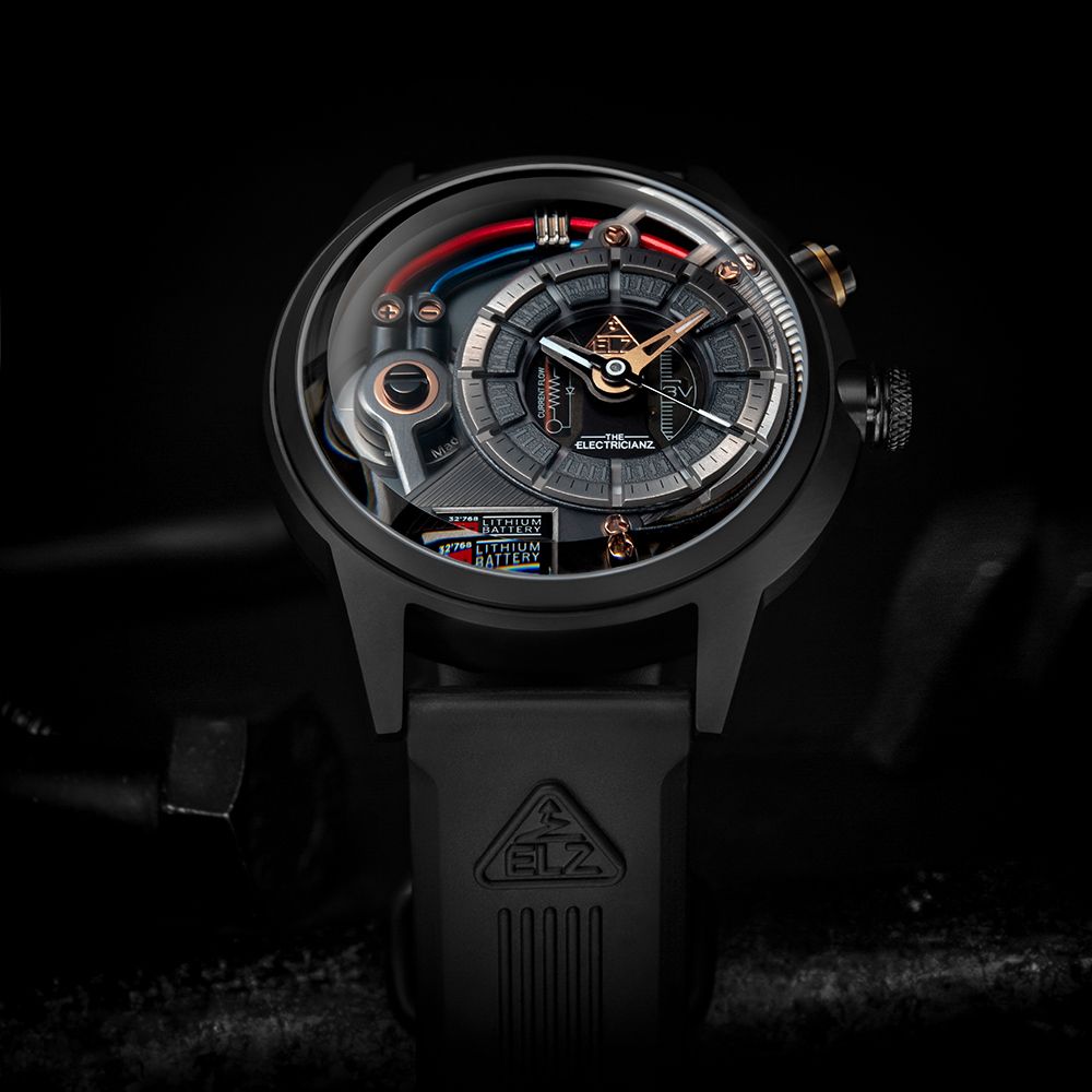 THE ELECTRICIANZ   Steel Dark Z 45mm 獨家電路發光手錶-ZZ-A3C/05-CRD