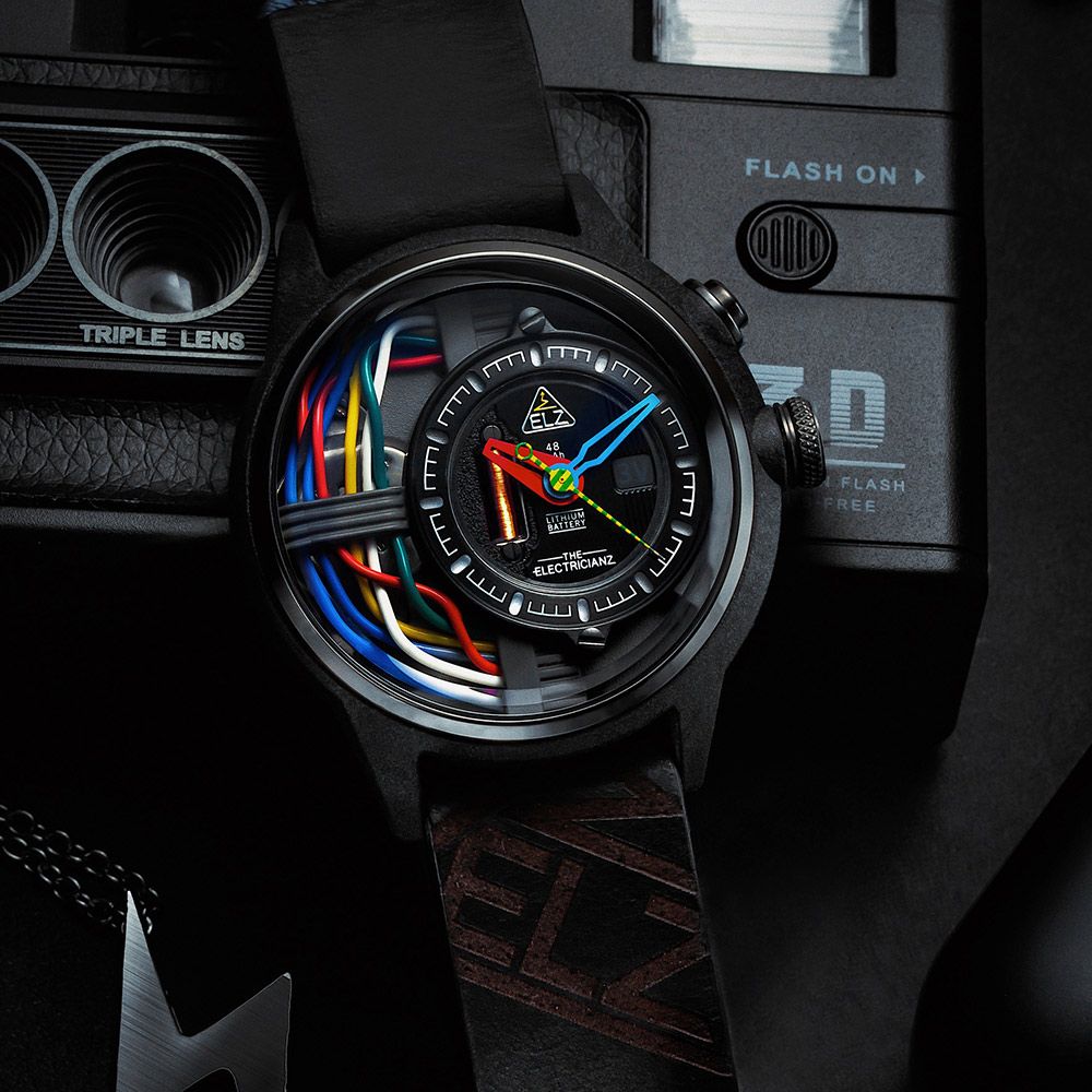 THE ELECTRICIANZ  發電機 Nylon Carbon Z Nato 45m 電路發光手錶-ZZ-A1A/03-NLD