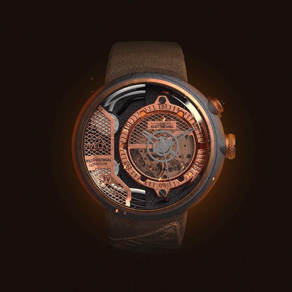 THE ELECTRICIANZ   THE COPPER X - EDITION 電路發光機械錶-ZZ-D1C 02-CLC/棕47MM