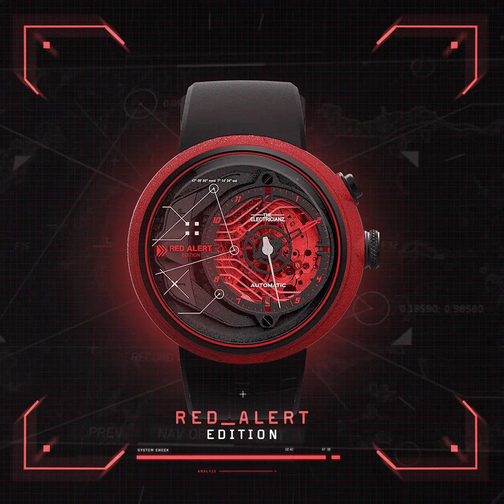 THE ELECTRICIANZ   The Red ARERT 電路發光機械錶-ZZ-D1C 03-CRD