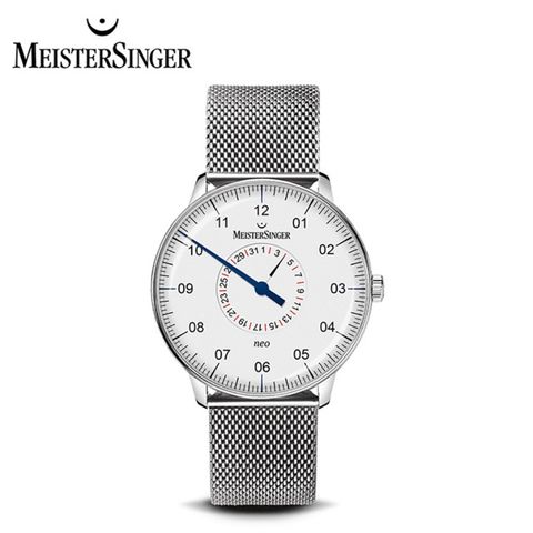 【MeisterSinger 明斯特單指針】NED401 尼歐半球玻璃日期環 自動上鍊 40mm