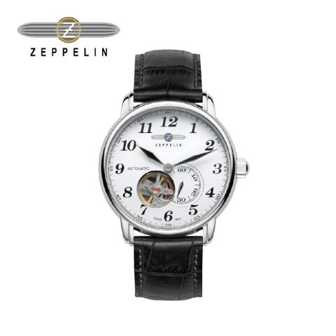 Zeppelin 齊柏林 76661 透視機芯亮白盤機械錶 40mm 男/女錶 自動上鍊
