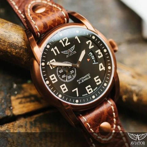 瑞士 AVIATOR BRISTOL SCOUT 飛行員機械腕錶-V.3.18.8.162.4