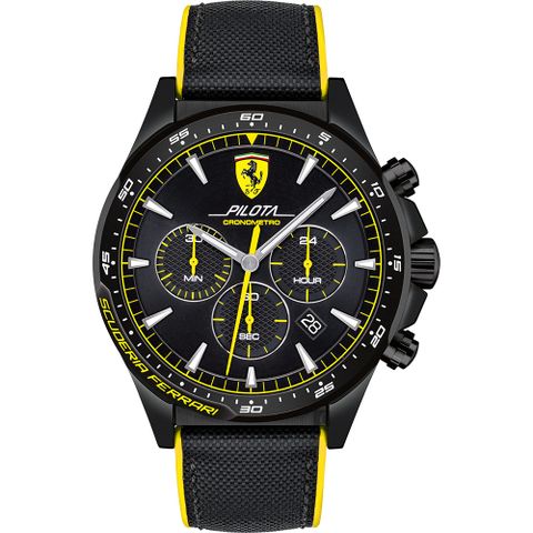 原廠公司貨，Pilota 系列Scuderia Ferrari 法拉利 Pilota 賽車手計時錶(FA0830622)