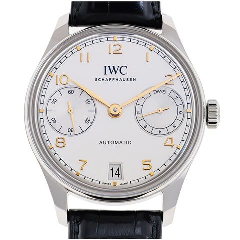 IWC 萬國 葡萄牙系列 7日鍊皮帶腕表(IW501701)x金色丁字x42.4mm