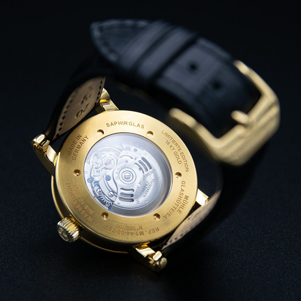 格拉蘇蒂·莫勒 格拉蘇蒂莫勒GLASHUTTE M1-44-03-LB 限量黃金月相 TEUTONIA IV MOONPHASE GOLD 機械男/女錶