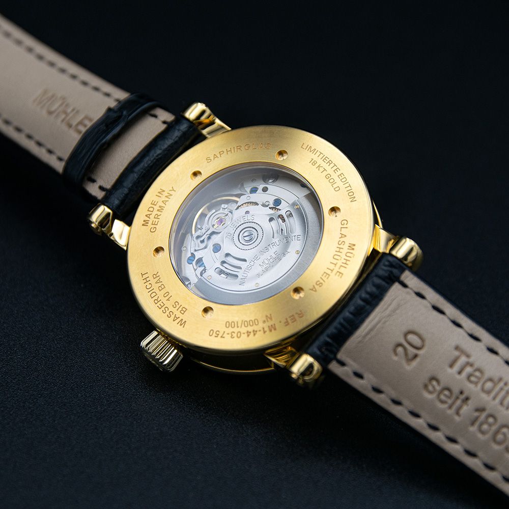 格拉蘇蒂·莫勒 格拉蘇蒂莫勒GLASHUTTE M1-44-03-LB 限量黃金月相 TEUTONIA IV MOONPHASE GOLD 機械男/女錶