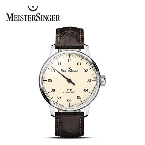 MeisterSinger 明斯特 AM903 經典☆03-象牙色自動機械手錶(機械錶 自動上鍊 單指針)