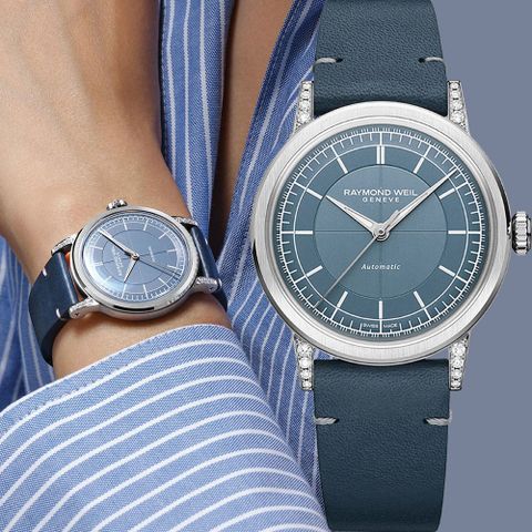 Raymond Weil 蕾蒙威 Millesime 復古系列 牛仔藍機械女錶-35mm 2125-SCS-50011