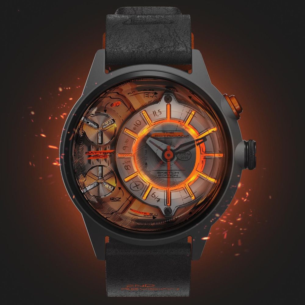 THE ELECTRICIANZ 發電機 THE CRYPTO EDITION 手錶 男錶-45mm綠光 ZZ-C1C/02-CRD