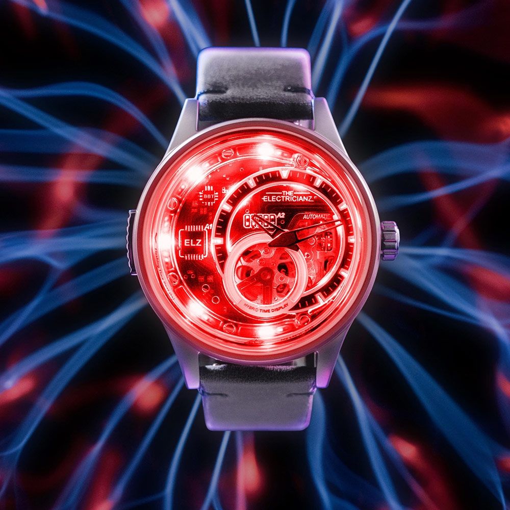 THE ELECTRICIANZ 發電機 Steel E-Gun 43mm 發電機 槍色鏤空機械錶-ZZ-B1C/07-CLG