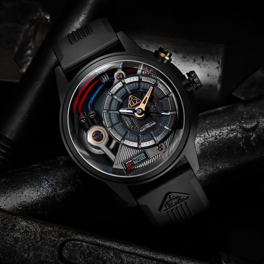 THE ELECTRICIANZ Steel Dark Z 45mm 獨家電路發光手錶-ZZ-A3C/05-CRD