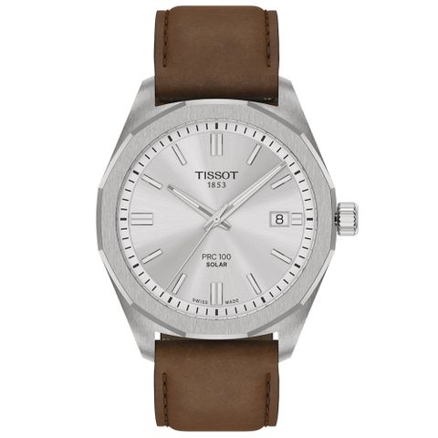 TISSOT 天梭 PRC 100 簡約時尚太陽能腕錶 母親節 禮物 推薦 39mm/T1514221603100