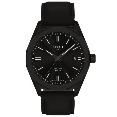 TISSOT 天梭 PRC 100 簡約時尚太陽能腕錶 母親節 禮物 推薦 39mm/T1514223605100