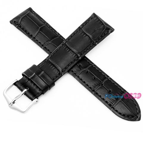 【海奕施 HIRSCH】小牛皮錶帶 Duke S 黑色 附工具 01028350 壓紋加厚款 替用錶帶