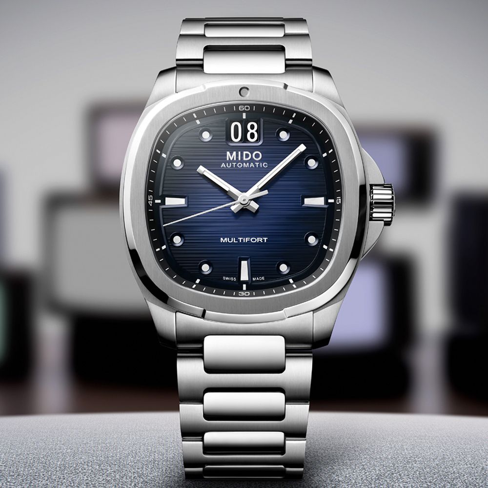 MIDO 美度 Multifort 先鋒系列 TV Big Date 機械錶-漸層藍/40mm M0495261104100