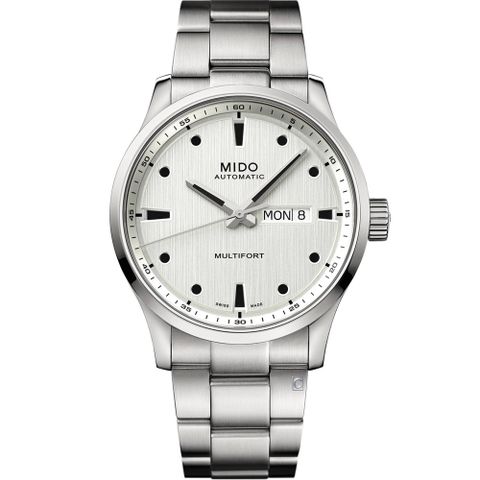 MIDO 美度 Multifort 先鋒系列 機械錶 白色 手錶-42mm M0384301103100