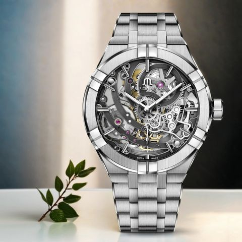 Maurice Lacroix 艾美錶 AIKON Skeleton 小秒針鏤空機械錶-45mm(AI6028-SS002-030-1)