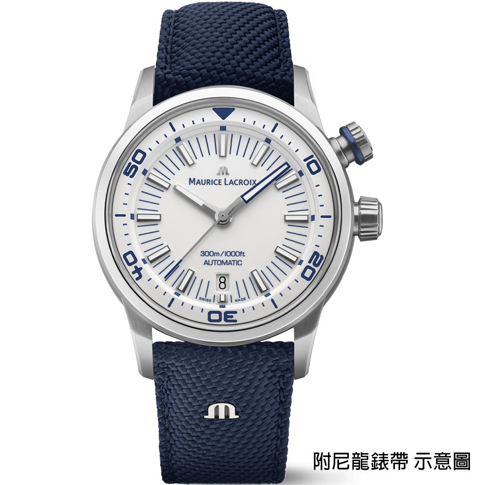 Maurice Lacroix 艾美 Pontos S DIVER 潛水機械錶 套錶附贈尼龍錶帶 PT6248-SS00L-130-4