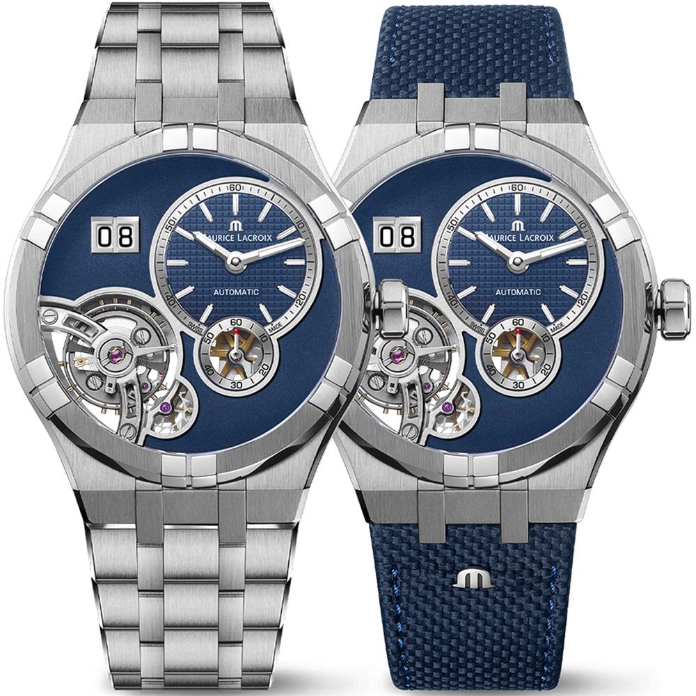 Maurice Lacroix 艾美 AIKON MASTER 大日期機械錶 套錶 附贈皮革錶帶-45mm AI6118-SS00E-430-C