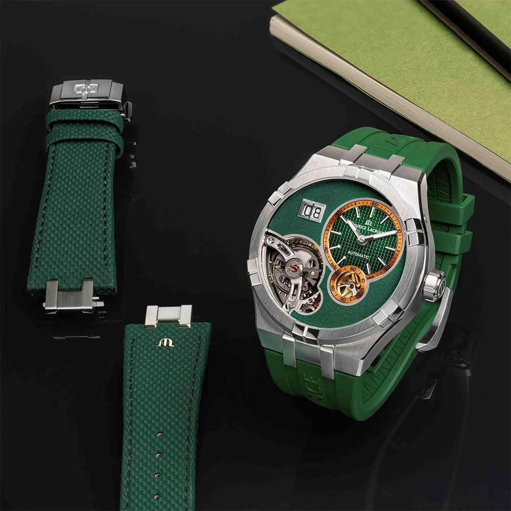 Maurice Lacroix 艾美 AIKON MASTER 大日期機械錶 套錶 附贈皮革錶帶-45mm AI6118-SS00B-630-5