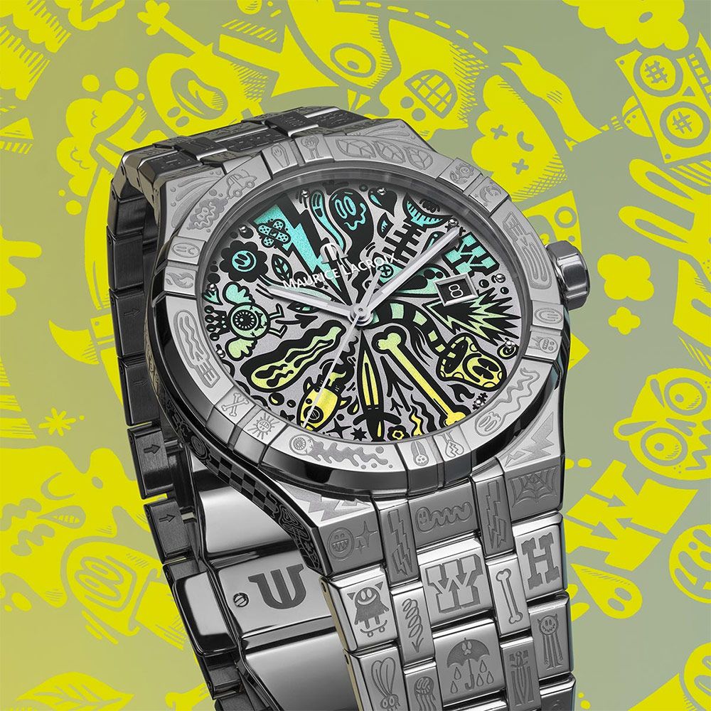 Maurice Lacroix 艾美 AIKON Wotto 塗鴉藝術限量版機械錶-42mm AI6008-SS009-090-1