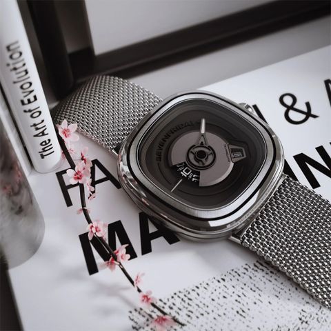 SEVENFRIDAY PE1/01M 極簡設計自動上鍊米蘭帶機械錶-44.5X44mm