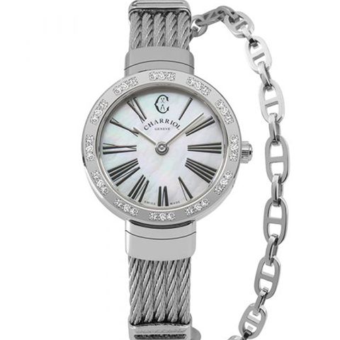 CHARRIOL夏利豪ST-TROPEZ經典鎖鍊手鐲腕錶(ST25SD.500.009)x銀x25mm