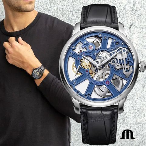 Maurice Lacroix 艾美 錶 MASTERPIECE Skeleton 鏤空手上鍊機械錶-43mm MP7228-SS001-004-1