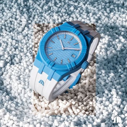 原廠公司貨▼下單送好禮Maurice Lacroix 艾美錶 AIKON Tide 晶鑽藍色海洋環保材質手錶 AI2008-AAAA1-3A0-0