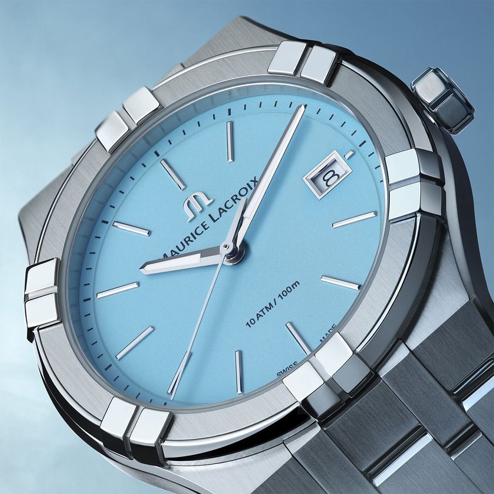 Maurice Lacroix 艾美 AIKON 系列 夏日特別版日期手錶-40mm AI1108-SS002-431-1