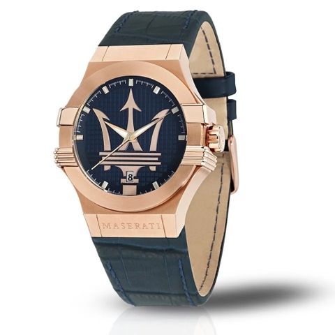 MASERATI 瑪莎拉蒂 經典玫瑰金計時皮帶腕錶42mm(R8851108027)